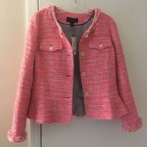 Pink tweed J. Crew Peplum Jacket new with tags!